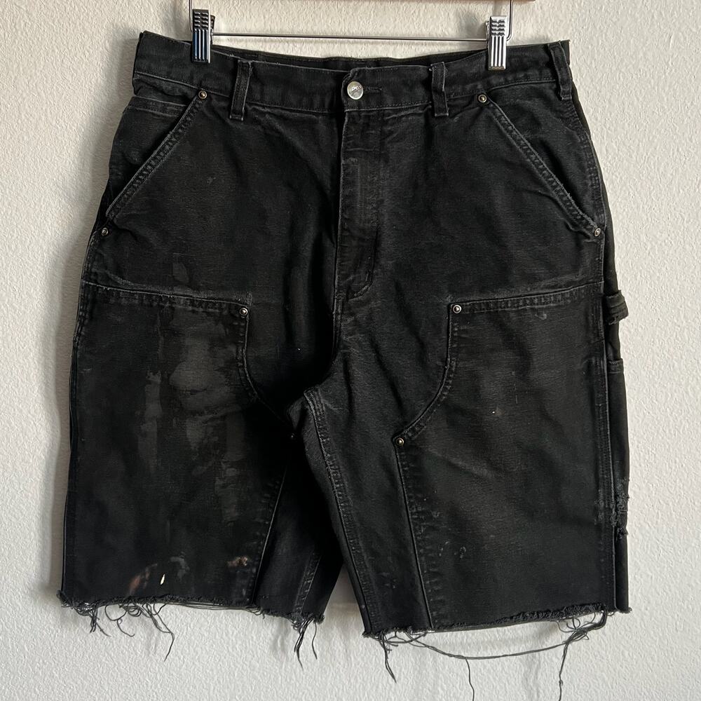 Carhartt faded black double knee work wear carpenter shorts